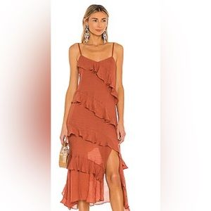 MINKPINK ruffle midi dress